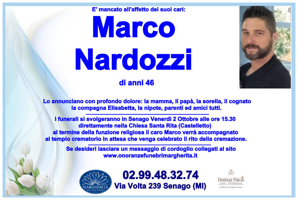 Marco Nardozzi necrologio Senago